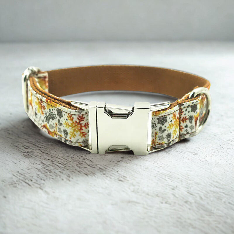 Handmade Golden Christmas Dog Collar by MUTTCO