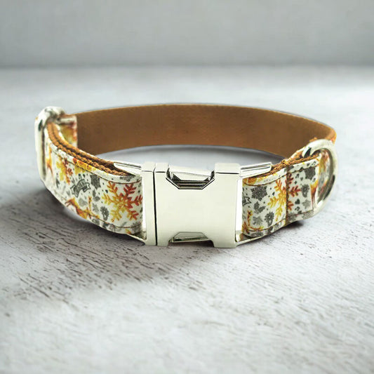 Handmade Golden Christmas Dog Collar by MUTTCO